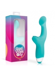 Зеленый вибратор для G-стимуляции с клиторальной щеточкой Yuki G-Spot Vibrator - 19 см. - EDC