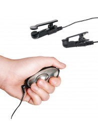 Черные электрические зажимы для сосков Shock Therapy Nipple Clamps - Pipedream - купить с доставкой в Энгельсе