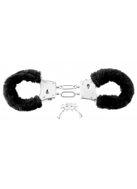 Меховые чёрные наручники Beginner s Furry Cuffs - Pipedream - купить с доставкой в Энгельсе