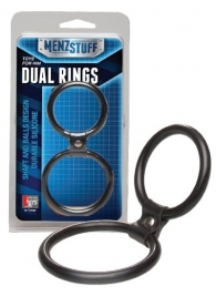 Чёрное двойное эрекционное кольцо Dual Rings Black - Dream Toys - в Энгельсе купить с доставкой