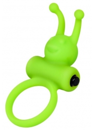 Зеленое эрекционное виброкольцо на пенис Cock Ring - A-toys - в Энгельсе купить с доставкой