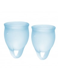 Набор голубых менструальных чаш Feel confident Menstrual Cup - Satisfyer - купить с доставкой в Энгельсе