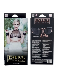 Черные мягкие наручники Entice French Cuffs с цепью - California Exotic Novelties - купить с доставкой в Энгельсе