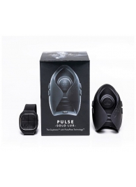 Темно-серый инновационный мужской осциллятор PULSE SOLO LUX с пультом ДУ - Hot Octopuss - в Энгельсе купить с доставкой