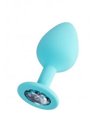 Мятная анальная втулка Brilliant с прозрачным кристаллом - 8 см. - ToyFa - купить с доставкой в Энгельсе