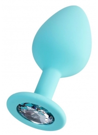 Мятная анальная втулка Brilliant с прозрачным кристаллом - 8 см. - ToyFa - купить с доставкой в Энгельсе