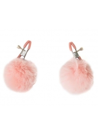 Зажимы на соски Angelic с розовыми меховыми шариками - Lola Games - купить с доставкой в Энгельсе