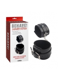 Черные оковы на ноги Obey Me Leather Ankle Cuffs - Chisa - купить с доставкой в Энгельсе