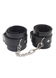 Черные оковы на ноги Obey Me Leather Ankle Cuffs - Chisa - купить с доставкой в Энгельсе