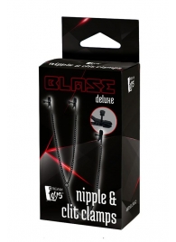 Черные зажимы на соски и клитор на цепочке DELUXE NIPPLE   CLIT CLAMPS - Dream Toys - купить с доставкой в Энгельсе