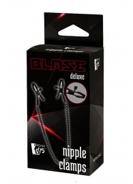 Черные зажимы на соски на цепочке BLAZE DELUXE NIPPLE CLAMPS - Dream Toys - купить с доставкой в Энгельсе