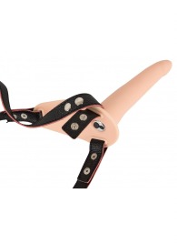 Телесный поясной страпон с вибрацией Vibrating Strap-On - 15,7 см. - Orion - купить с доставкой в Энгельсе