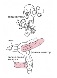 Черный пояс для женщин BEST SELECT с 3 насадками - LOVETOY (А-Полимер) - купить с доставкой в Энгельсе