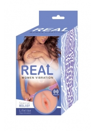 Телесный вибромастурбатор-вагина Real Women Vibration - Real - в Энгельсе купить с доставкой