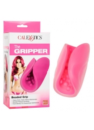 Розовый рельефный мастурбатор Beaded Grip - California Exotic Novelties - в Энгельсе купить с доставкой