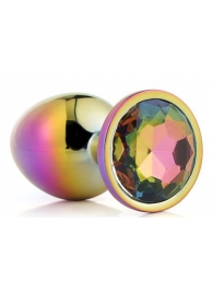 Голографическая анальная втулка с радужным кристаллом - 7,1 см. - Dream Toys - купить с доставкой в Энгельсе