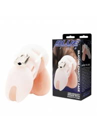 Белая клетка целомудрия Silicone Chastity Cage - BlueLine - купить с доставкой в Энгельсе