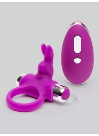 Лиловое виброкольцо с пультом ДУ Remote Control Cock Ring - Happy Rabbit - в Энгельсе купить с доставкой