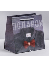 Ламинированный квадратный пакет «Мужской стиль» - 14 х 14 х 9 см. - Сима-Ленд - купить с доставкой в Энгельсе