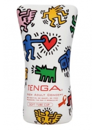 Мастурбатор-туба Keith Haring Soft Tube CUP - Tenga - в Энгельсе купить с доставкой