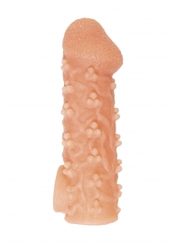 Телесная закрытая насадка с пучками шишечек Cock Sleeve Size S - 13,8 см. - KOKOS - в Энгельсе купить с доставкой