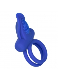 Синее перезаряжаемое эрекционное кольцо Silicone Rechargeable Dual Pleaser Enhancer - California Exotic Novelties - в Энгельсе купить с доставкой