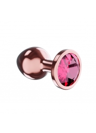 Пробка цвета розового золота с малиновым кристаллом Diamond Ruby Shine S - 7,2 см. - Lola Games - купить с доставкой в Энгельсе