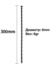 Черный уретральный расширитель - 30 см. - Rubber Tech Ltd - купить с доставкой в Энгельсе