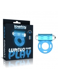 Голубое, светящееся в темноте эрекционное виброкольцо Lumino Play Vibrating Penis Ring - Lovetoy - в Энгельсе купить с доставкой