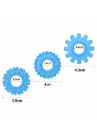 Набор из 3 голубых, светящихся в темноте эрекционных колец Lumino Play - Lovetoy - в Энгельсе купить с доставкой