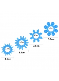 Набор из 4 голубых, светящихся в темноте эрекционных колец Lumino Play - Lovetoy - в Энгельсе купить с доставкой