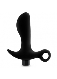 Черный анальный вибратор Silicone Vibrating Prostate Massager 01 - 10,8 см. - Blush Novelties - в Энгельсе купить с доставкой