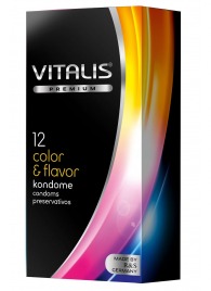Цветные ароматизированные презервативы VITALIS PREMIUM color   flavor - 12 шт. - Vitalis - купить с доставкой в Энгельсе