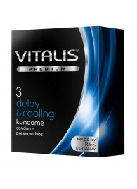 Презервативы VITALIS PREMIUM delay   cooling с охлаждающим эффектом - 3 шт. - Vitalis - купить с доставкой в Энгельсе
