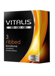 Ребристые презервативы VITALIS PREMIUM ribbed - 3 шт. - Vitalis - купить с доставкой в Энгельсе