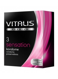 Презервативы с пупырышками и кольцами VITALIS PREMIUM sensation - 3 шт. - Vitalis - купить с доставкой в Энгельсе