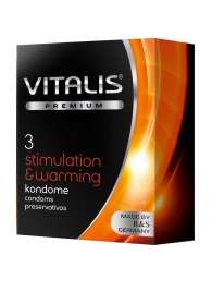 Презервативы VITALIS PREMIUM stimulation   warming с согревающим эффектом - 3 шт. - Vitalis - купить с доставкой в Энгельсе