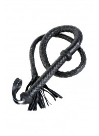 Длинный кожаный кнут с хлопушками на конце - ToyFa - купить с доставкой в Энгельсе