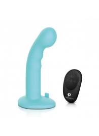 Голубая изогнутая насадка 6in Remote Control Ripple P-Spot G-Spot на черных трусиках - 16 см. - Pegasus - купить с доставкой в Энгельсе