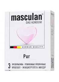 Супертонкие презервативы Masculan Pur - 3 шт. - Masculan - купить с доставкой в Энгельсе