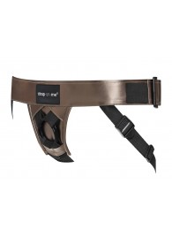 Бронзовый пояс для насадок Curious Harness - Strap-on-me - купить с доставкой в Энгельсе