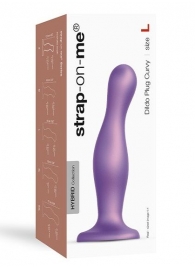 Фиолетовая насадка Strap-On-Me Dildo Plug Curvy size L - Strap-on-me - купить с доставкой в Энгельсе