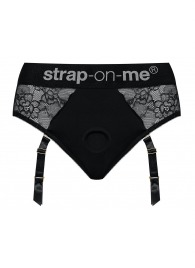 Черные трусики для насадок Diva Lingerie Harness - size M - Strap-on-me - купить с доставкой в Энгельсе