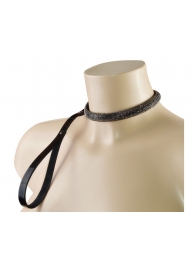 Эффектный сверкающий ошейник с поводком  Гламур - Sitabella - купить с доставкой в Энгельсе