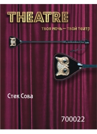 Чёрный стек с совой на кожаном наконечнике - 24 см. - ToyFa - купить с доставкой в Энгельсе