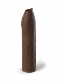 Коричневая насадка-удлинитель Uncut Silicone Penis Enhancer - 17,8 см. - Pipedream - в Энгельсе купить с доставкой