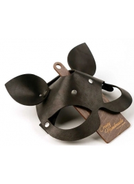 Черная кожаная маска  Кошка  с маленькими ушками - Crazy Handmade - купить с доставкой в Энгельсе