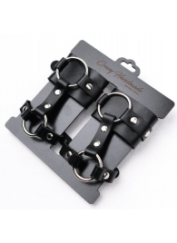 Черные наручники с креплением на кисть руки - Crazy Handmade - купить с доставкой в Энгельсе