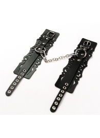 Узорчатые кожаные оковы с регулируемыми ремешками - Crazy Handmade - купить с доставкой в Энгельсе