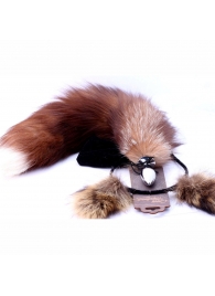 Игровой комплект: серебристая анальная пробка с пушистым хвостом и ободок-ушки - Crazy Handmade - купить с доставкой в Энгельсе